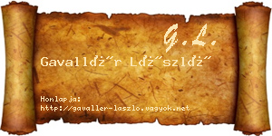 Gavallér László névjegykártya